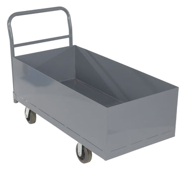 Steel Heavy Duty Deep Box Platform Truck 24x48 12in Sides 2000 Lb. Capacity Gray